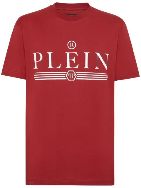 Philipp Plein logo-print cotton T-shirt Red FADCMTK7443PJY002N
