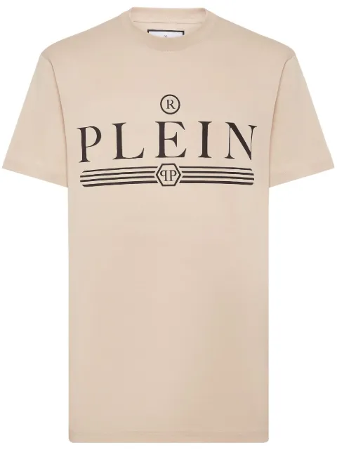 Philipp Plein logo-print cotton T-shirt Neutrals FADCMTK7443PJY002N