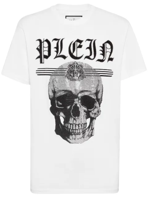 Philipp Plein Skull crystal-embellished T-shirt White FADCMTK7434PJY002N
