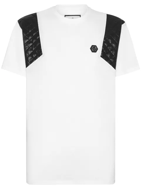 Philipp Plein quilted-panel detail T-shirt White FADCMTK7431PTE003N