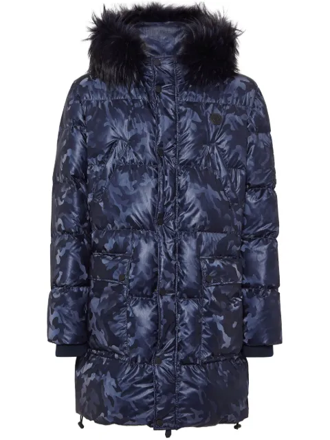 Philipp Plein ccamouflage-print padded parka coat Blue FADCMRA0555PNY002N