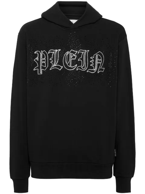 Philipp Plein Gothic Plein-print hoodie Black FADCMJB3368PJY002N
