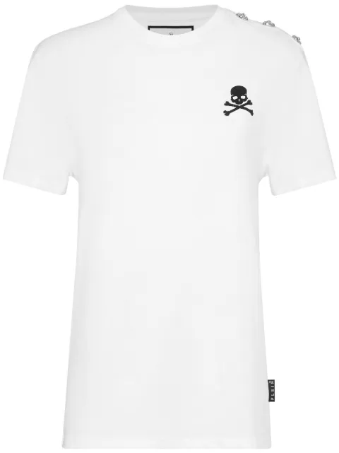 Philipp Plein skull-embellished cotton T-shirt White FADCWTK3257PJY002N