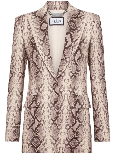 Philipp Plein python-print satin blazer Neutrals FADCWRF0650PTE003N