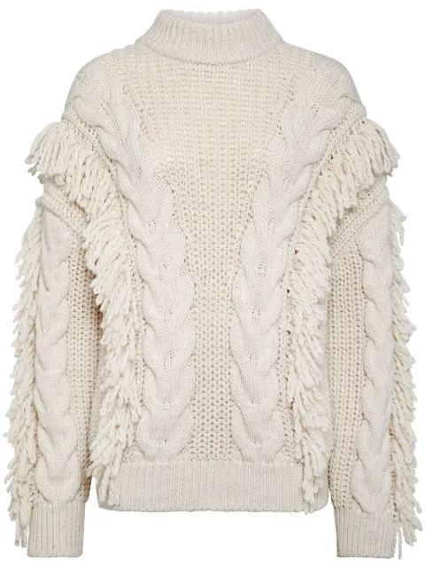 Philipp Plein skull-embroidered cable-knit jumper Neutrals FADCWKK0260PKN002N