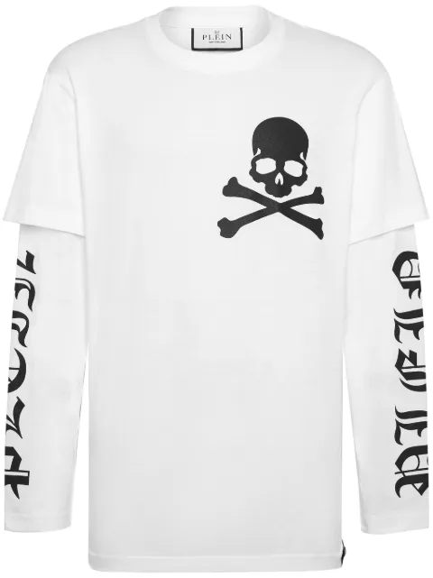 Philipp Plein skull-print cotton T-shirt White FADCMTK7456PJY002N