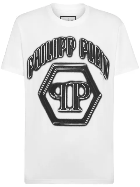 Philipp Plein logo-print cotton T-shirt White FADCMTK7449PJY002N