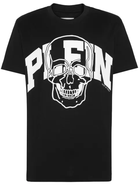 Philipp Plein Skull-print cotton T-shirt Black FADCMTK7446PJY002N