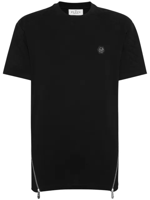 Philipp Plein zip-detail T-shirt Black FADCMTK7420PJY002N