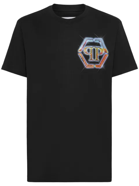 Philipp Plein logo-print cotton T-shirt Black FADCMTK7342PJY002N