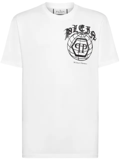Philipp Plein logo-embellished cotton T-shirt White FADCMTK7338PJY002N