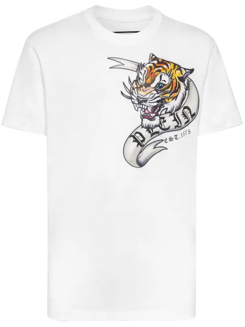 Philipp Plein graphic-print cotton T-shirt White FADCMTK7101PJY002N