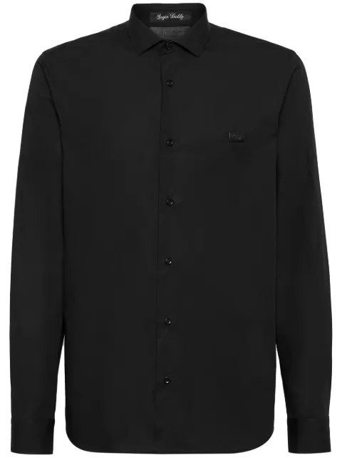 Philipp Plein tiger-print crystal-embellished shirt Black FADCMRP2221PTE003N