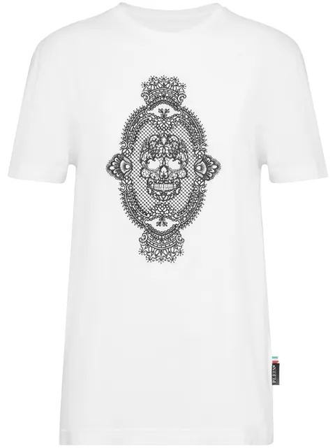 Philipp Plein skull-print cotton T-shirt White FADCWTK3329PJY002N