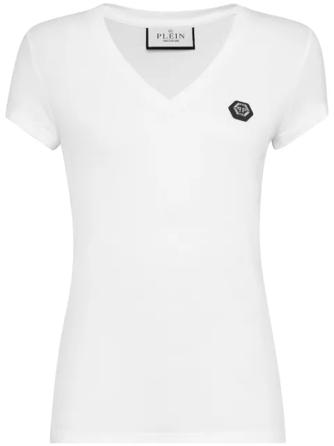 Philipp Plein logo-appliquéd cotton T-shirt White FADCWTK3290PTE003N