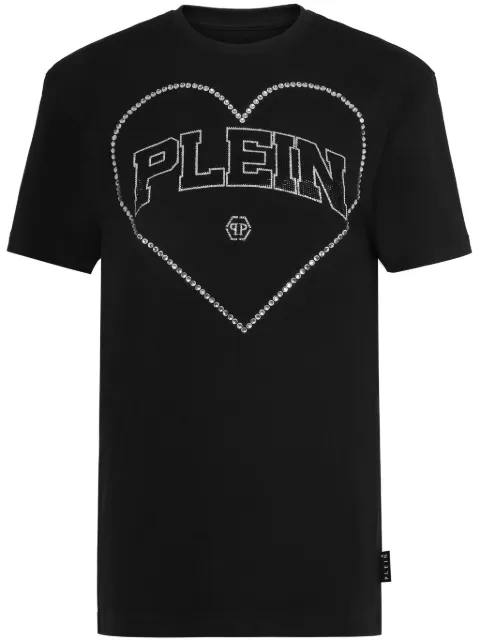 Philipp Plein heart motif cotton T-shirt Black FADCWTK3260PJY002N