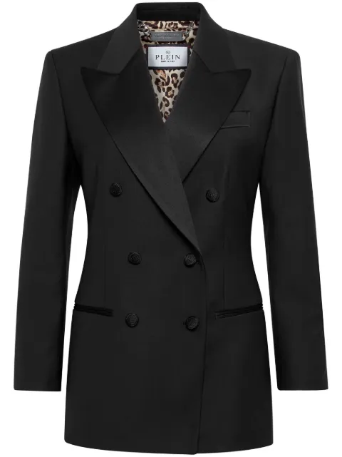 Philipp Plein peak-lapels double-breasted blazer Black FADCWRF0639PTE003N