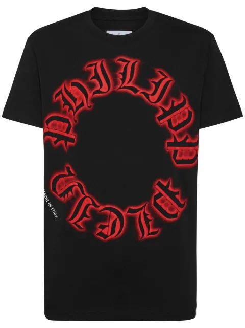 Philipp Plein Gothic Plein cotton T-shirt Black FADCMTK7606PJY002N