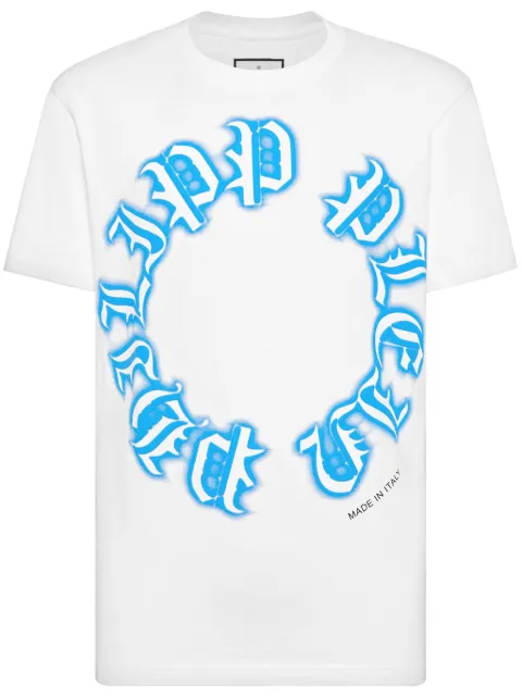 Philipp Plein Gothic Plein cotton T-shirt White FADCMTK7606PJY002N