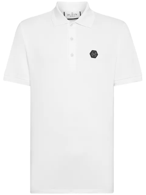 Philipp Plein Skull-print cotton polo shirt White FADCMTK7428PJY002N
