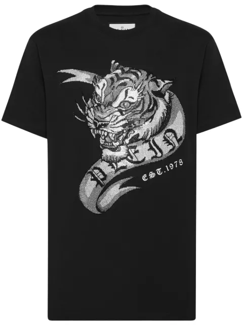 Philipp Plein SS Tattoo tiger-print t-shirt Black FADCMTK7388PJY002N
