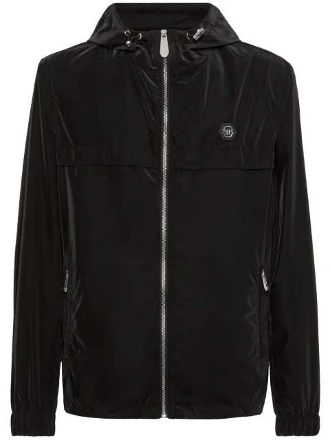 Philipp Plein camouflage-print hooded windbreaker Black FADCMRB2501PNY002N