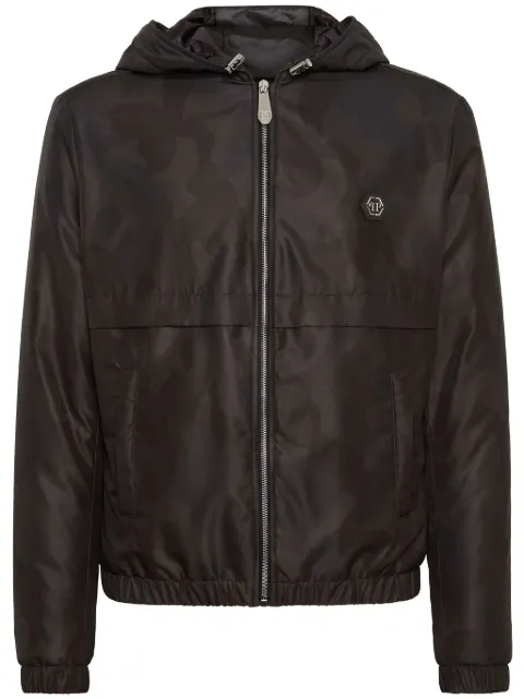 Philipp Plein camouflage-print hooded jacket Black FADCMRB2493PNY002N