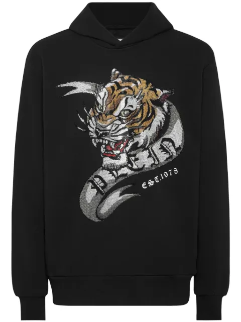 Philipp Plein Crystal Tattoo hoodie Black FADCMJB3456PJY002N