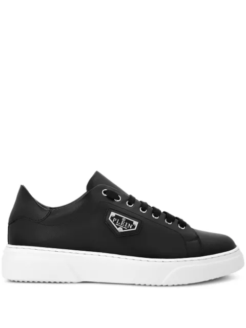 Philipp Plein logo-plaque leather sneakers Black UADSUSC0701PLE075N