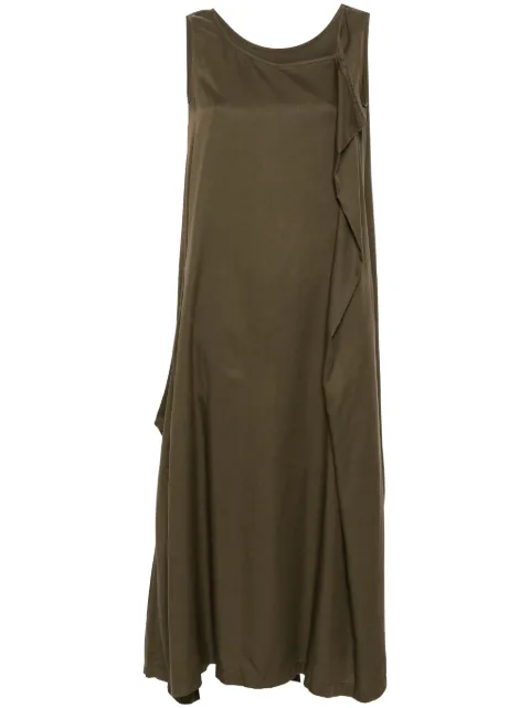 Yohji Yamamoto V-neck sleeveless maxi dress Green FSD61201