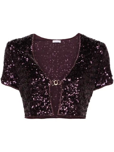 Oséree sequinned cropped cardigan Purple PPF246
