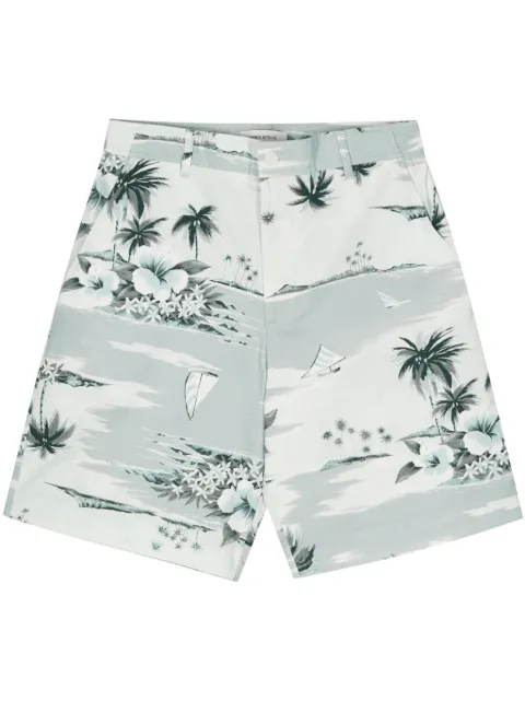 Maison Kitsuné graphic-print deck shorts Blue MM01402WW4015