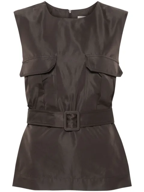 P.A.R.O.S.H. sleeveless belted top Grey D313031PESCA