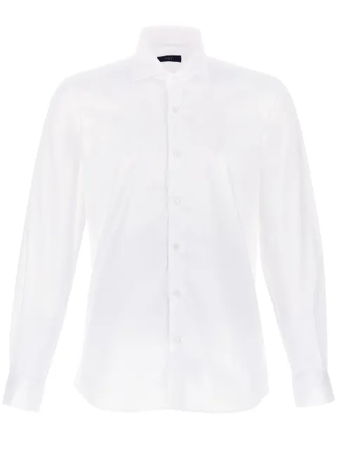 Fay cutaway collar stretch-cotton shirt White NCMA149259SORM