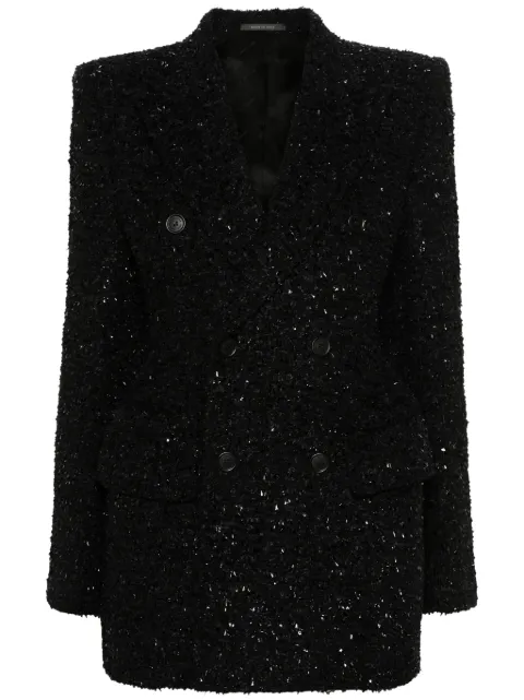 Balenciaga double-breasted bouclé blazer Black 768891TPQ36