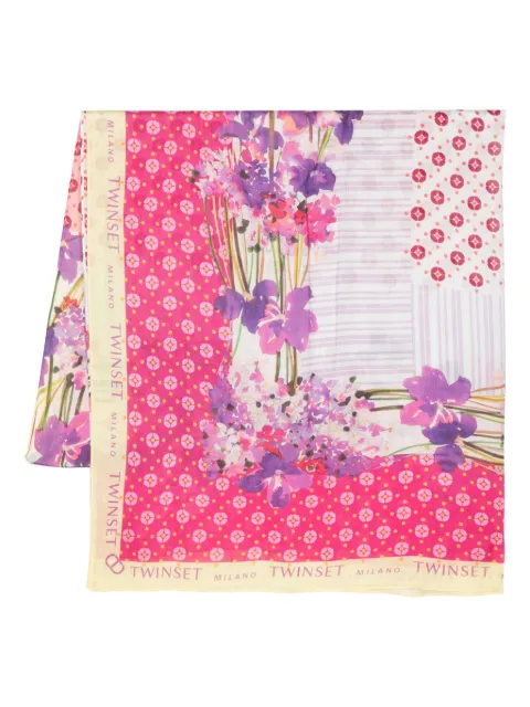 TWINSET floral-print modal scarf Pink 241TA4490