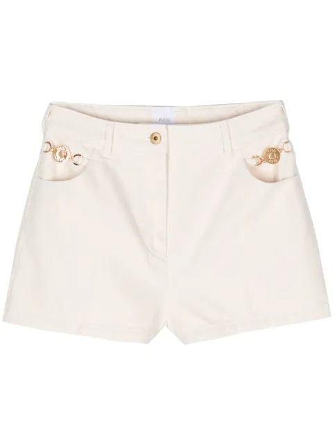 Patou logo-engraved medallion cotton shorts Neutrals TR0350178008N