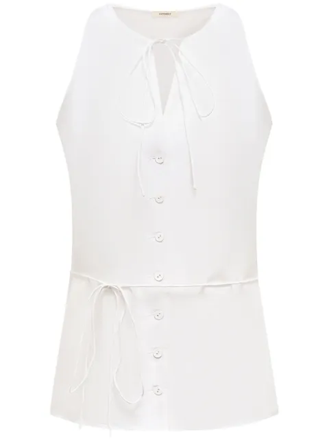 12 STOREEZ button-up belted top White 112546