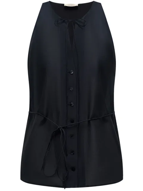 12 STOREEZ tie-fastening cotton-blend blouse Black 125458