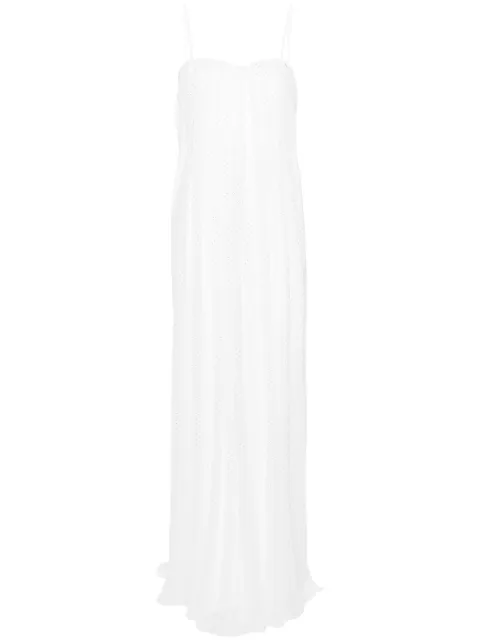 NISSA iridescent polka-dot gown White RS14964WHITE