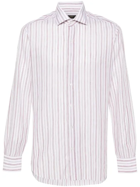 Barba spread-collar striped shirt White K1U63P0140072R