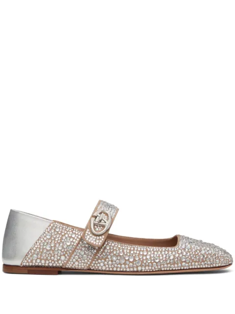 Valentino Garavani VLogo Locker Mary-Jane ballet flats Neutrals WS0JV2PQZ
