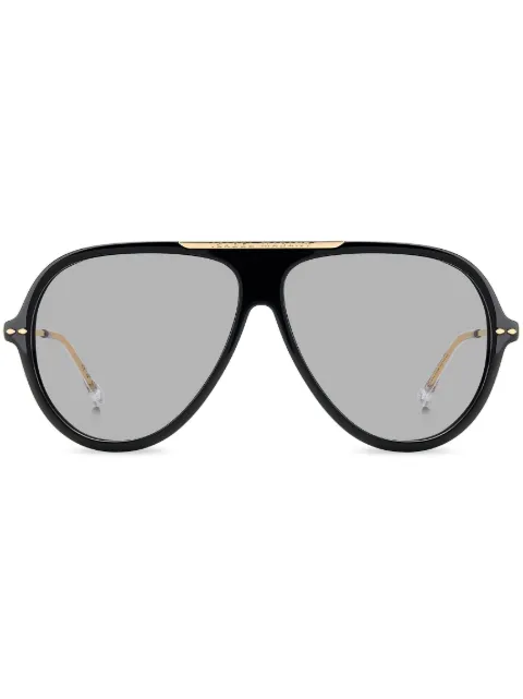 Isabel Marant Eyewear logo-engraved navigator-frame sunglasses Black IM0162S