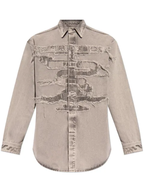 Y/Project frayed denim shirt Grey 207SI002D58