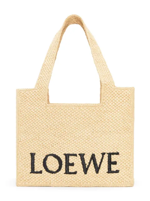 LOEWE Medium LOEWE Font Tote in raffia Neutrals FCD2CFCD2C2024040310