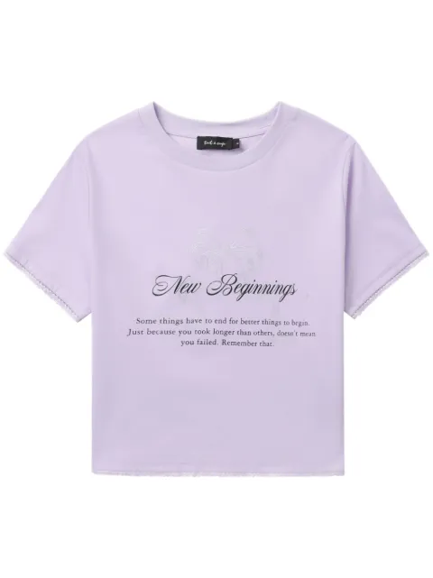 tout a coup slogan-print cotton T-shirt Purple M620AS4