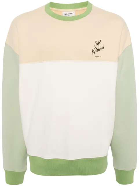 CAFÉ KITSUNÉ colour-block cotton sweatshirt White SPCKSMU00301