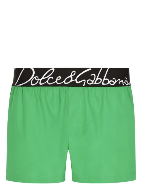 Dolce & Gabbana logo-waistband swim shorts Green M4F27TFUSFW