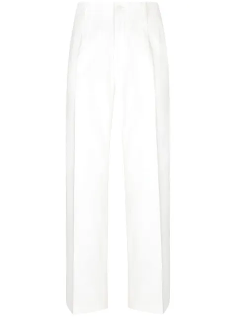 Dolce & Gabbana pressed-crease straight-leg trousers White GYZMHTFU60L