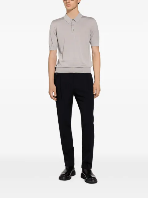 Dolce & Gabbana fine-knit polo shirt Grey GXZ02TJFMEH